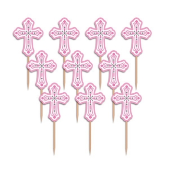 Cupcake Topper - Kreuz Pink